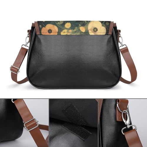 The Night Garden Crossbody Shoulder Messenger Women Bag Pu Leather Office Work Business for Handbag Crossbody Bag3