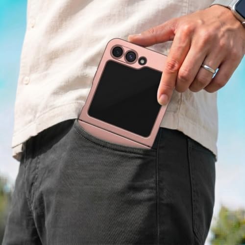 Image of amazon basics Premium Mag-Safe Case for Samsung Galaxy Z Flip 5 5G | Shockproof & Anti-Scratch Cover | Soft Silicone with Wireless Charging | Camera Lens Guard - Rose Gold