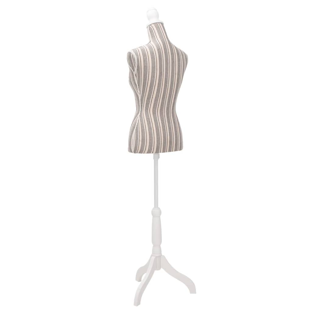 Mannequin de couture pour femme avec pied, poupée de mode pour couture et décoration, hauteur réglable, housse en lin, gris, 133-168 cm