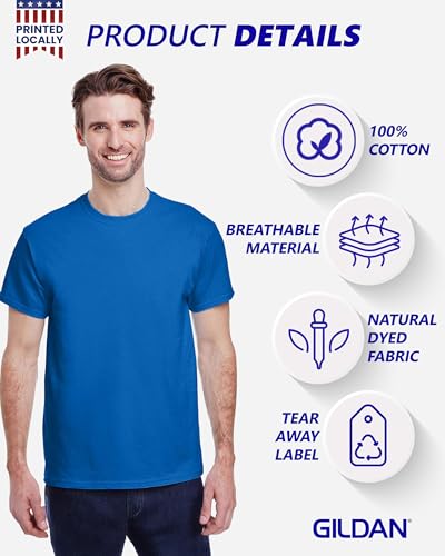 Gildan Custom T-Shirts – Personalized Crewneck Unisex Tee with Text, Logo, Image – Customized Shirt for Men Women Adult2