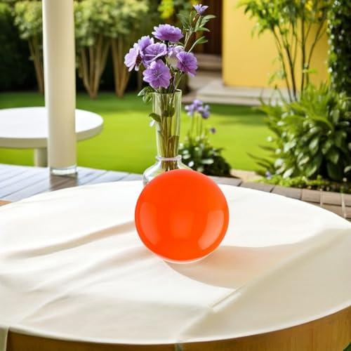 Sphère orange en acier poli miroir 150 mm décoration luxe - 5