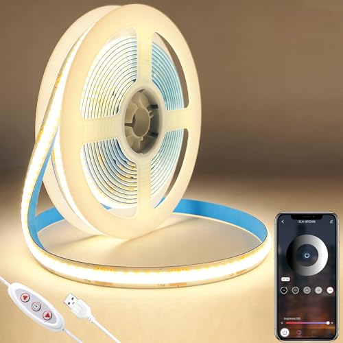 Tira de LED COB 3 m USB 5V Luz Cálida 3000K Dimmable miniatura 1