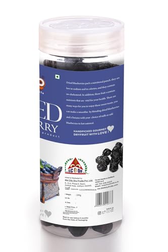 Image of 20-20 Dry Fruits Dried Blueberry Jar 400g (200g*2)| 100% Natural, No Added Sugar or Preservatives | Nutrient-Dense Superfood for Snacking & Baking | Sweet and Delicious (Pck of 2)