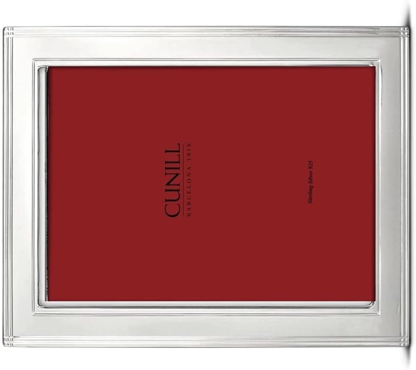 Miniatura 2 de Cunill Marco de fotos personalizado de plata esterlina, marco grabado Madison de 5 x 7, marco grabado personalizado, parte trasera de madera de caoba