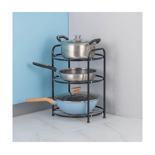 Kitchen Saucepan Rack - Space-Saving Pot and Pan Storage Stand - Efficient Cookware Organizer for Kitchen - Perfect Cupboard Storage Solution