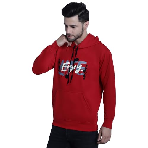 Image of Mack Jonney Printed Hooded Cotton Fleece Hoodie for Men-MACK32358