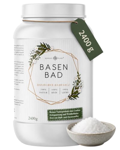 Basen-Bad von Nordic Pure 2400g | Basischer Badezusatz Made in Germany | Basisches Wellness-Badesalz Perfekt für ein Vollbad, Sitzbad, Fußbad oder Handbad