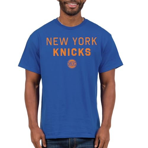 Junk Food NBA - New York Knicks - Core Stacked - Officially Licensed Adult Short Sleeve Fan Tee for Men and Women