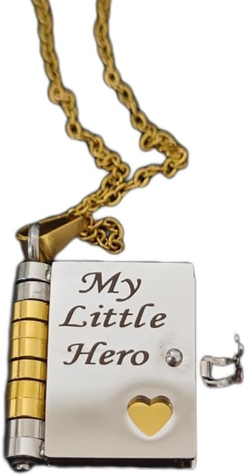 My Little Star Book Necklace,My Incredible Book Necklace for Daughter,My little hero necklace for my son, can be opened and engraved with 6 pages of messages, Birthday Gift Graduation Gift Love Jewelry