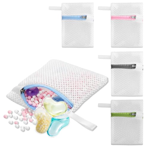 4 PCS Laundry Pod Anti-Sticking Bag, Reusable Small Mesh Lau