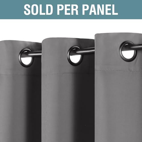 Image of H.VERSAILTEX Ultra Soft and Thick Blackout Bluish Gray Curtains for Bedroom /Living Room 63 Inches Length, Energy Saving Classic Window Panel, Thermal Insulated Curtain Grommet (1 Panel), 52'W x 63'L
