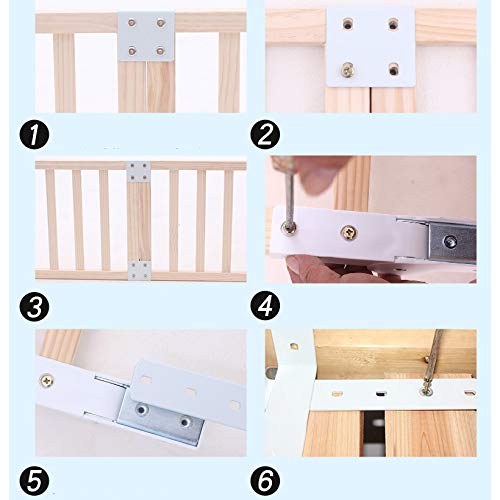Barrera de cama infantil de madera ajustable de 150 cm 7