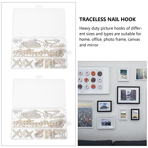 Image of jojofuny 84pcs Picture Hanging Hooks Kit Damage Wall Hooks for Photos Art Frames and Mirrors Easy to Install Versatile and Stylish Hanging for Decor