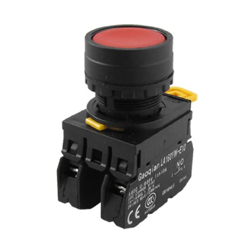 uxcell YW1B-M1E11PR Red Sign Signal Momentary Push Button Switch 22mm 7/8 inches 1 NO 1 NC