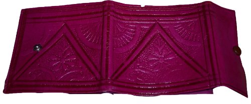 Treasures Of Morocco Moroccan Handmade Wallet Credit Card Leather Coin Change Pocket Small Magenta3
