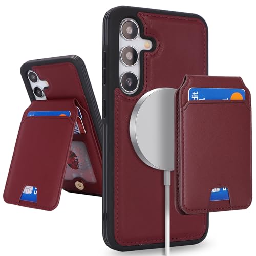 Étui portefeuille Samsung S24 rouge pour ne plus perdre vos cartes