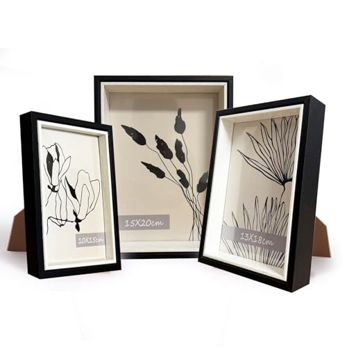 lincoolart Bilderrahmen 3er Schwarz und Weiß set für 10x15 13x18 15x20 cm...