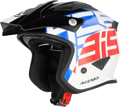 Acerbis - Casque jet Aria Graphic - Blanc/Bleu/Rouge - Taille L