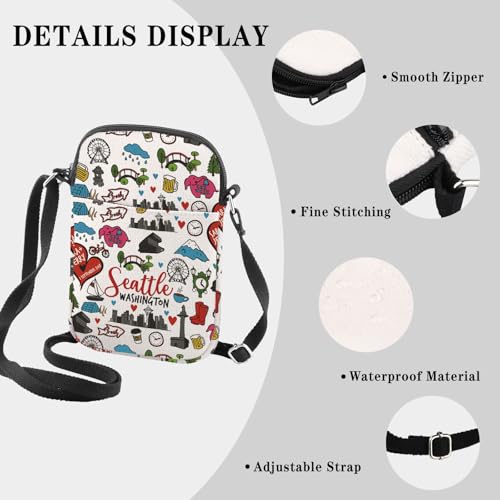 GJTIM Seattle Washington Souvenir Gift Seattle Washington Welcome Bag Travel Pouch for Traveller3