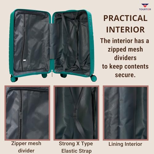Image of Hard-Shell Luggage Trolley Bag with 360 Spinner Wheels, Large Capacity Travel Carry-On Suitcase (Style-1, Green, 20 INCH)