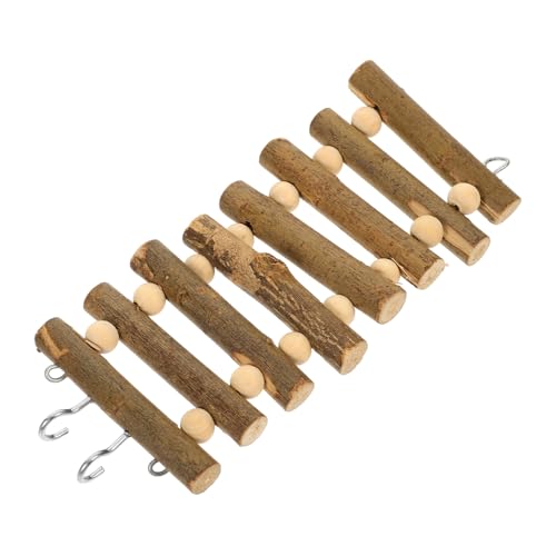 Happyyami Wooden Bird Ladder for Hamster Parrot Training Ladder Toy Safe and Sturdy