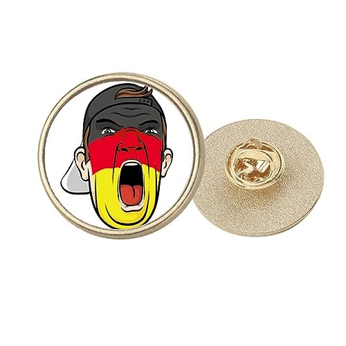 Pin's broche drapeau Allemagne rond métal doré taille M pour costume homme femme