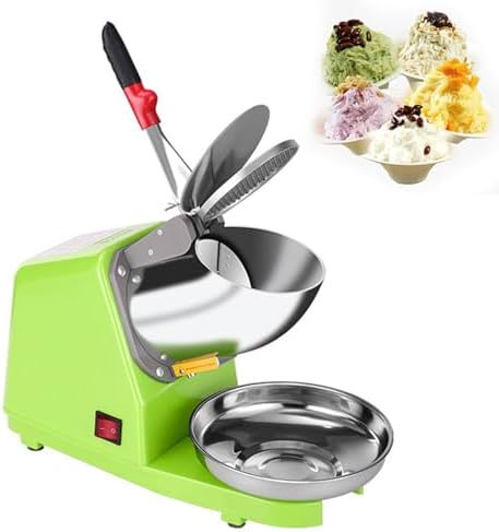 High Efficiency Electric Ice Crusher 300W - Double Knife Design, 65 kg/h, Ideal for Smoothies, Cocktails, Soft Drinks & Desserts - Grey Ice Shaver Machine