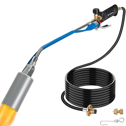 Propane Torch Tilswall, Weed Burner Kit High Output 800,000 BTU Torch with 9.8FT Hose, Flamethrower with Turbo Trigger Push Button Igniter for Weeding, Roof Asphalt, Ice Snow, Road Marking, Charcoal