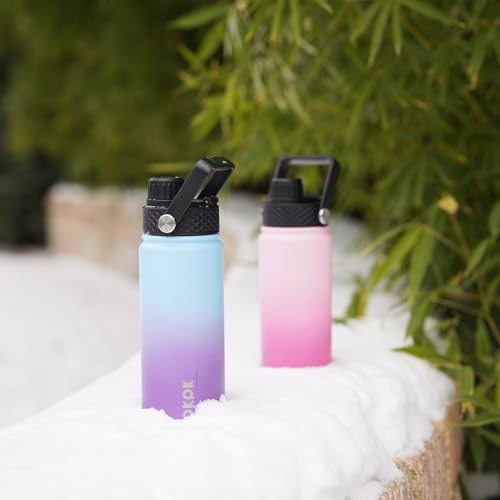 Image of BJPKPK 2 Pack 22oz Insulated Water Bottles with Straw Lids, Stainless Steel