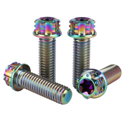 Image of 4Pcs Titanium Bolt Flange Torx Head M8 M10 x 20 25 30mm Screw Bolt for Motorcycle Car Modifications (Rainbow, M8x25mm)