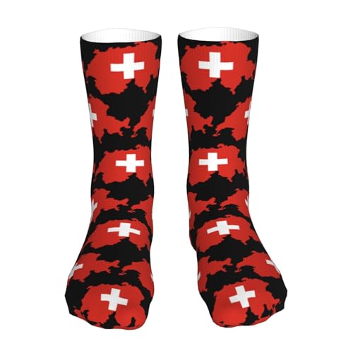 BGPTWLQMX Switzerland Flag Air Cushioned Running Socks Breathable Round Neck Socks