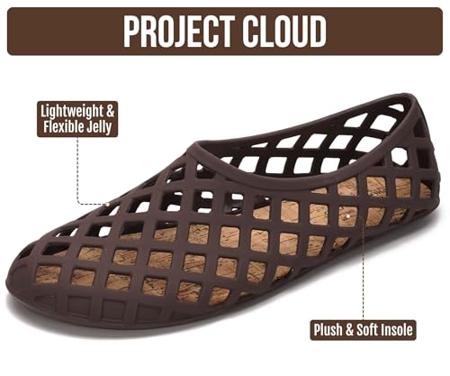 Image of Project Cloud Jelly Shoes Women - Lightweight & Water-Resistant Women's Flats Sandals - Non Slip Womens Shoes - Perfect Summer Jelly Flats for Women 2026 (Jellz)