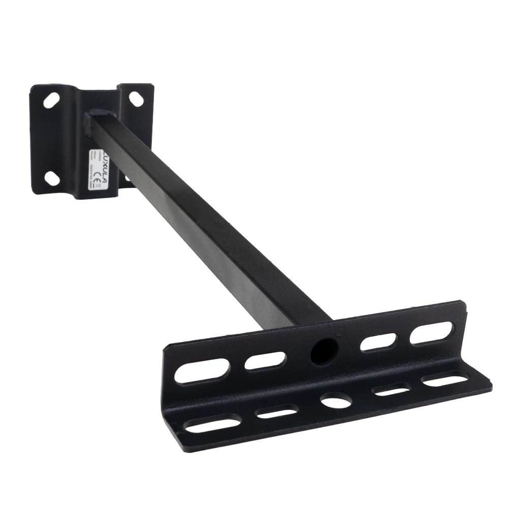 LUXULA Wandhalterung für LED Fluter 15x50cm schwarz 6 Stück - Ausleger Wandarm für LED Strahler außen & Baustrahler - stabile Stahl Halterung zur Wandmontage, Ausleger für Hof, Einfahrt, Garage