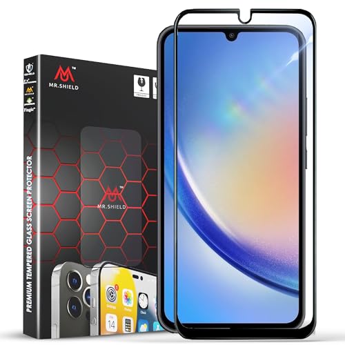 Image of Mr.Shield Top-Notch HD+ Tempered Glass Screen Protector Guard for Samsung Galaxy A34 / M34 (6.6 Inch) 5G, 9H Hardness, Military Grade Protection, Easy Installation kit