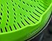 Clip On Kitchen Food Strainer for Spaghetti, Meat, Pasta, & Ground Beef Grease, Colander & Sieve Snaps or Clips Onto Bowls, Pots & Pans Includes Silicone Drainer, Brush & Garlic Peeler (Green)