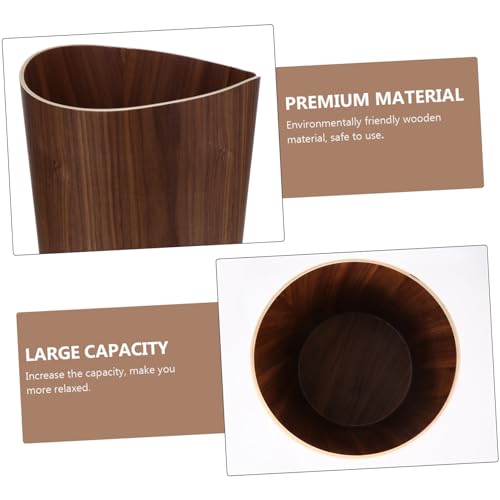 Caneca de basura rectangular de madera estilo nórdico SOLUSTRE miniatura 5