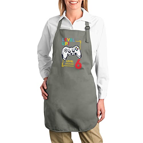 Tablier cuisine enfant 6 ans theme jeux video cadeau anniversaire premium noir - 2