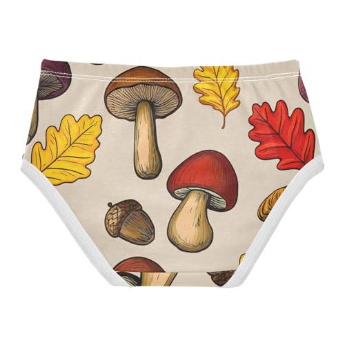 Autumn Mushrooms Leaves Toddler Underwear Floral 2t Cotton Cute Panties Girl Stylish Briefs Kids Undies2