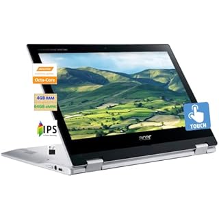 Acer 2023 Newest X360 Chromebook Spin 2-in-1 Convertible Laptop Student Business, 8-Core MediaTek MT8183C Processor, 11.6" HD Touch IPS, 4GB RAM, 64GB eMMC,WiFi 5,Long Battery, Chrome OS+MarxsolCables