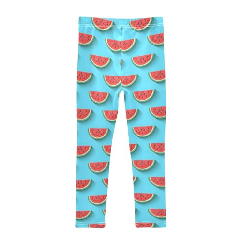 Blue Simple Watermelon Girls Leggings Soft Comfortable Athletic Leggings Dancing Pants for 4-10 Years2