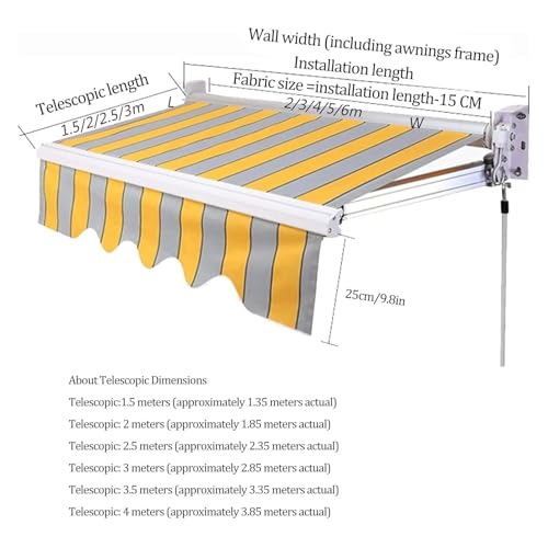 Tessuto di ricambio per tenda elettrica retrattile, impermeabile, in poliestere, per terrazze e balconi (5,5 x 3,5 m) – tende parasole per pergola