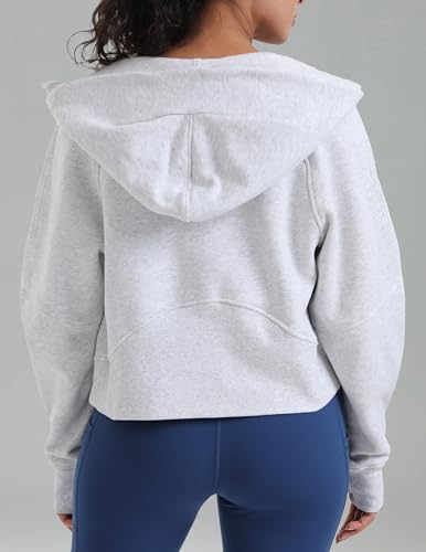 Colorfulkoala Women's Fleece Lined Oversized Hoodies Full-Zip Casual Workout Sweatshirts with Thumb Holes3