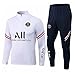 Produktbild WDDWYHLL Paris Fußball Trainingsanzug, Fußballclub Herren Langarm-Sportbekleidung Atmungsaktives Sporttraining Fitness Laufanzug Jogginganzug Anzug Jungen,Weiß,M