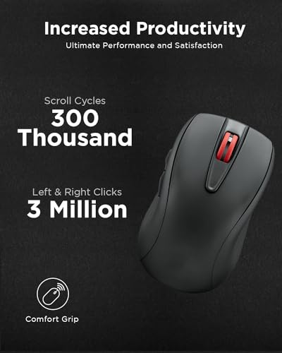 Image of Lenovo USB-C Rechargeable Silent Mouse (WL500) - Silent Buttons, USB-C Rechargeable, Ambidextrous Grip, Adjustable DPI - Plug-and-Play 2.4G Receiver Computer Mouse (Black)