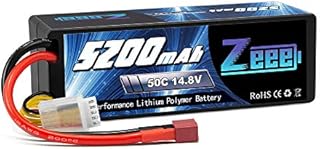 Zeee 4S Lipo Battery 14.8V 50C 5200mAh Hard case Battery with Deans Plug for RC Buggy Truggy Crawler Monster Car Boat Truck