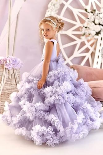 Ruffles Tulle Flower Girl Dresses for Wedding Kids Princess Pageant Dress Girls Ball Gown Birthday Party Dress2