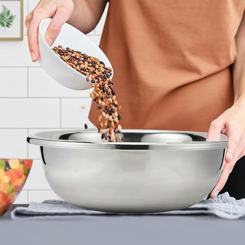 Set de 4 tazones grandes de acero inoxidable 13 Qt miniatura 5
