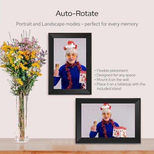 Uhale Digital Picture Frame 10.1 inch IPS Touch Screen Digital Photo Frame WiFi Enabled丨Wall Mountable丨Auto-Rotate Send Best Wishes via “Uhale ”App-for Families&Friends or Grandparents Gift - Image 3