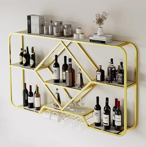 Estante de vino de metal montado en la pared...
