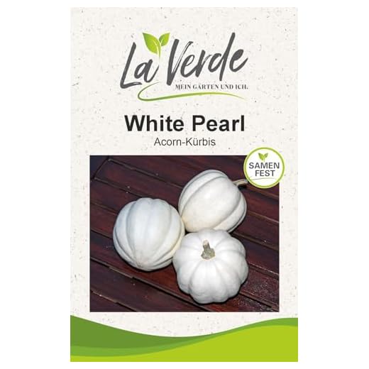 La Verde MEIN GARTEN UND ICH. White Pearl Acorn-Kürbis Samen für ca. 7–8 Pflanzen, weißer Eichelkürbis, Saatgut ohne Gentechnik